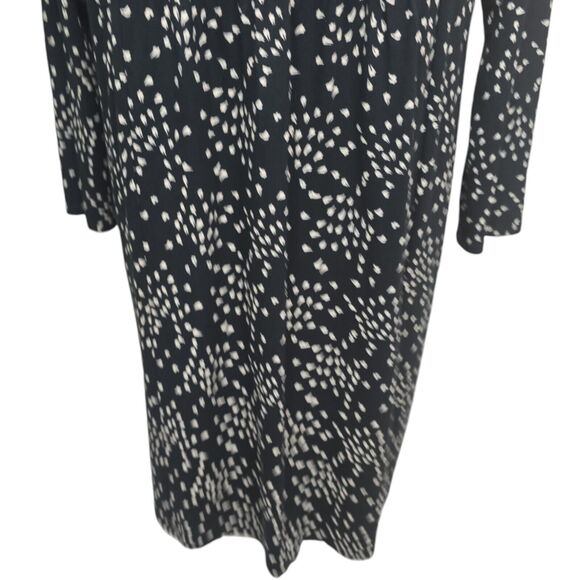 J. Jill Wearever Collection‎ Black and White Print Dress Size Large Long Sleeve - Picture 9 of 10